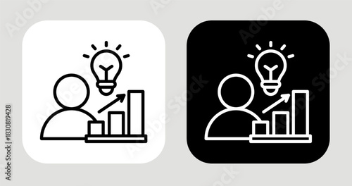 Consumer Trend Icon In Black and White Line Style