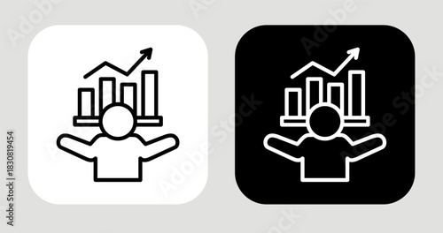 Demand Flow Icon In Black and White Line Style