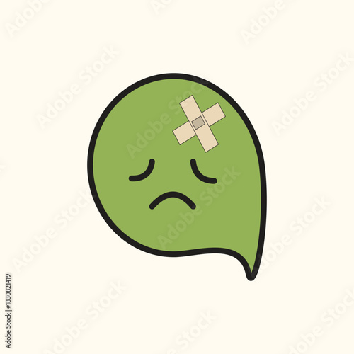 Sad Leaf Icon – Withered Falling Leaf Environmental Emoticon