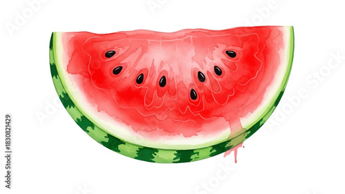 Vibrant and Refreshing Watermelon Slice, a Perfect Symbol of Summer Sweetness and Wholesome Natural Ingredients for Healthy Recipes