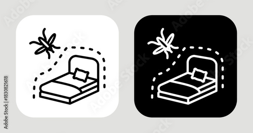 Mosquito Net Icon In Black and White Line Style