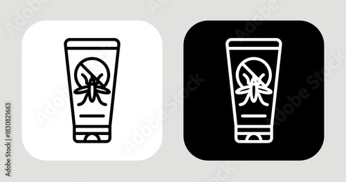 Mosquito Repellent Icon In Black and White Line Style