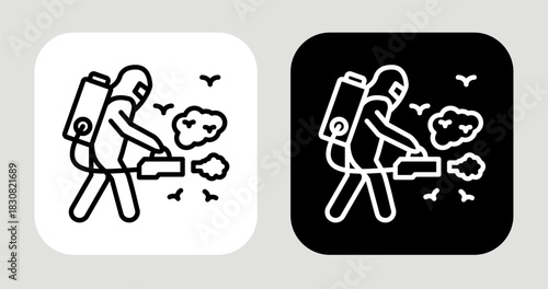 Fogging Icon In Black and White Line Style