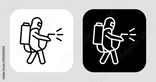 Exterminator Icon In Black and White Line Style