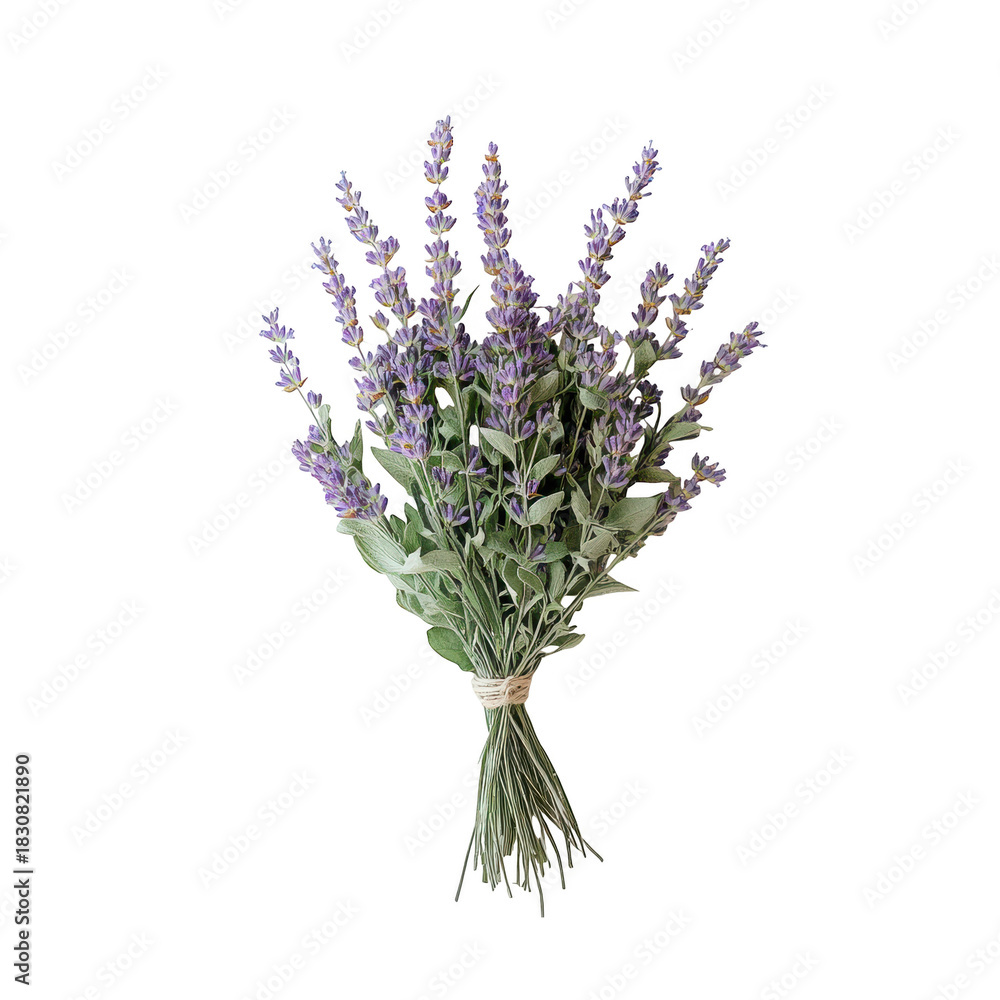 Obraz premium Dried lavender bunch isolated on transparent background