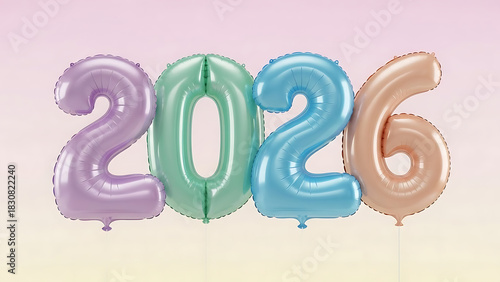 Glossy 2026 Helium Balloon Set