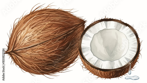 Coconut Fruits Tropical Delight, Fresh Ingredients, Healthy Eating