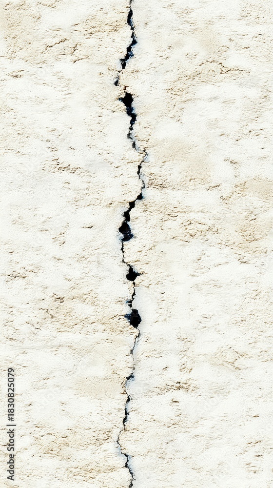 Fototapeta premium Detailed Close-Up of a Cracked White Wall Surface
