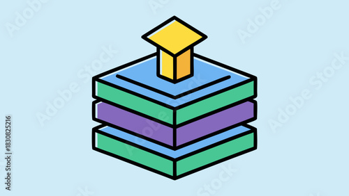 Abstract illustration of layered blockchain technology concept