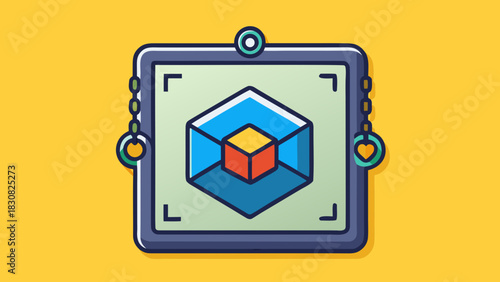 An NFT icon of a colorful 3D art digital frame design