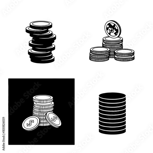 A set of gold metal coins isolated in a neat stack next to a chocolate dessert snack