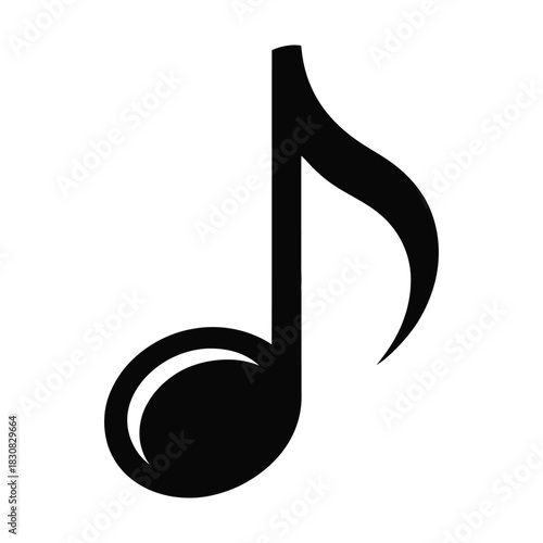 Music note vector icon simple flat glyph design Isolated on transparent background, png for app and web design