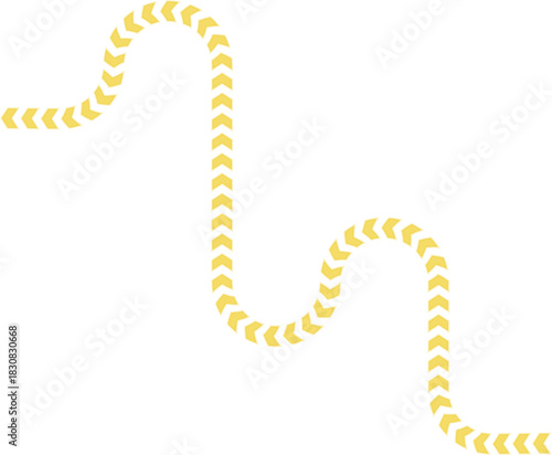 Rolling neon arrow curve forming a continuous flowing contour that follows a directional route.