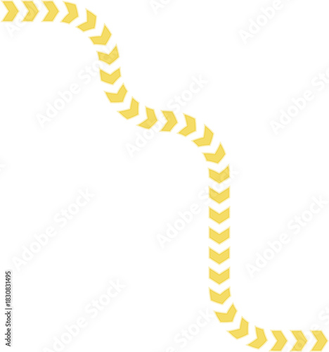 Smooth spiral path created by neon arrows forming a coiling directional contour with continuous flow.