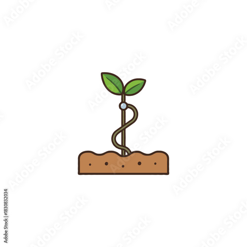 A stylized sprout emerging from fertile soil symbolizes growth hope beginnings resilience and