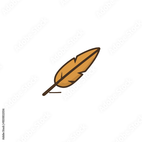 A solitary brown feather floating effortlessly symbolizes lightness freedom and minimalistic