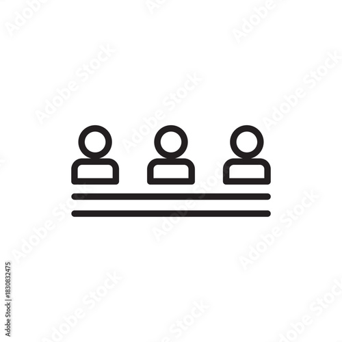 Flat structure icon symbolizing horizontal organization, minimal hierarchy, and direct reporting lines, representing agile management, wide span of control, decentralized teams, and open communication