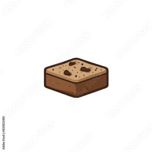 Delicious chocolate brownie with sprinkles, isolated dessert vector illustration graphic