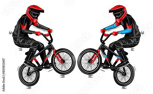 bycyle bmx with riding by two people