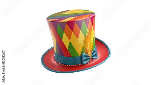 Colorful party and carnival hat isolated on a transparent background