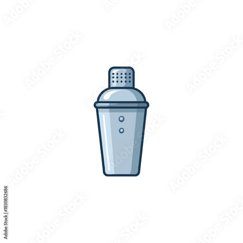 Elegant cocktail shaker illustration for vibrant party scenes and refreshing mixology celebrations