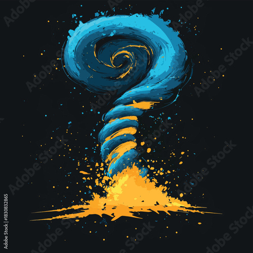 Abstract tornado on isolated background , vector style simple color