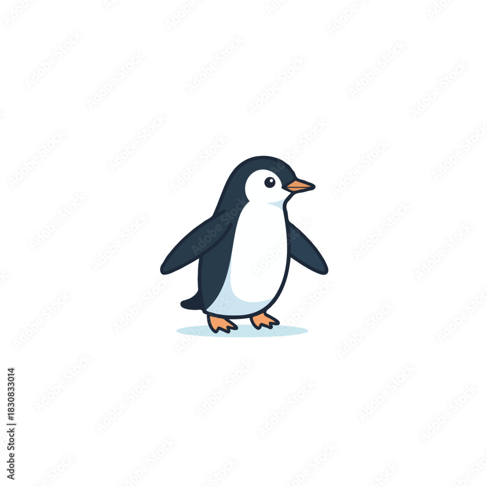 Obraz premium Isolated charming penguin illustration on a white background delivering simplistic and adorable