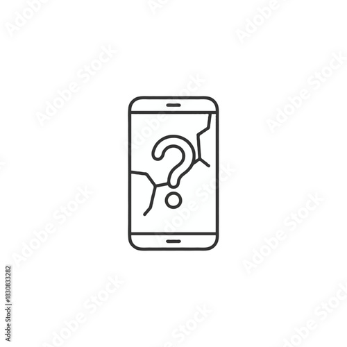 Smartphone screen damage with a question mark conveying uncertainty about repair costs and options