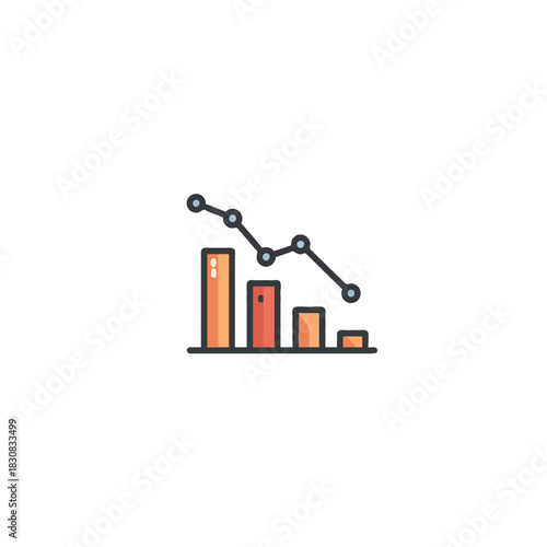 Visual representation of decline in economic activity highlighting decreased performance and