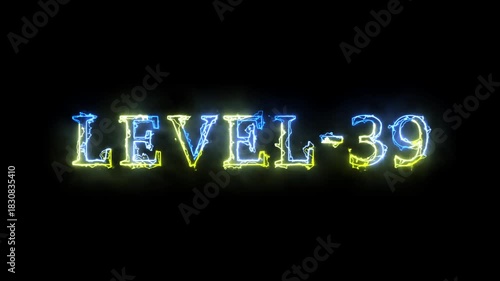 Level 39 Electric Neon Glow 4K Motion Animation