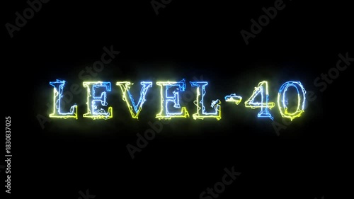 Level 40 Neon Electric Glow 4K Futuristic Animation
