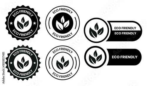 Set of eco friendly icons. Ecologic food stamps. Organic natural food labels. eco friendly logo, label, sign, badge, symbol, banner, line, flat vector, isolated illustration.