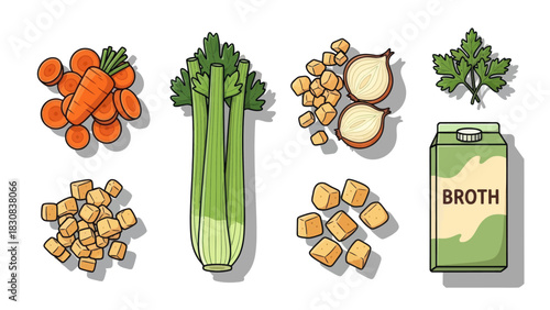 Fresh ingredients for delicious homemade soup recipes and healthy cooking