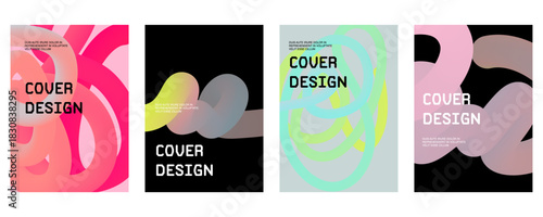 Posters with gradient minimalistic basic figures, extraordinary graphic assets of geometrical shape. Modern minimal colorful print brutalist.	
	
