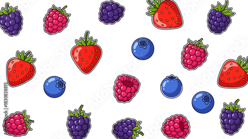 Colorful berries pattern adds a fresh, playful touch to any creative project