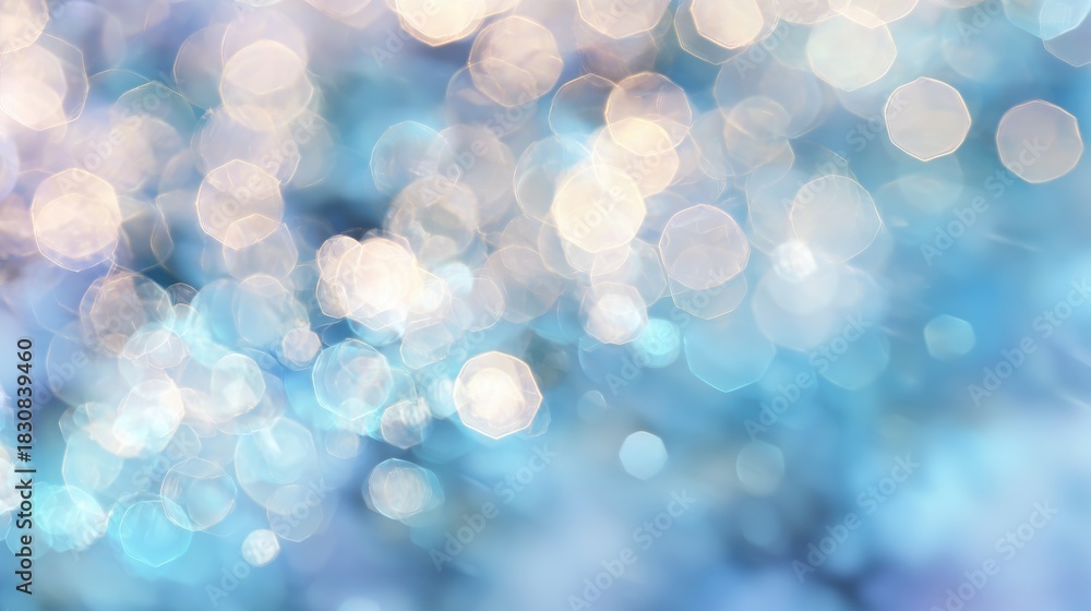 Obraz premium Soft blue bokeh background with light reflections creating a dreamy effect