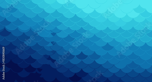 Abstract blue gradient background featuring an intricate pattern of overlapping scales, creating a visually appealing texture suitable for aquatic and decorative designs.
