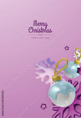 Festive greeting card design with elegant gold decorations and soft white elements for Christmas and New Year themes