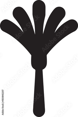  Bold feather duster silhouette icon ideal for cleaning, dusting, housekeeping, and hygiene vector graphics.
