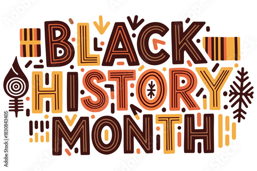 Black history month celebration art with vibrant patterns and colors