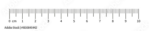 Measuring chart with 100 mm , with numbers. Ruler scale 10 centimeters. Length measurement math, height, distance. Ruler scale, sewing tool template.