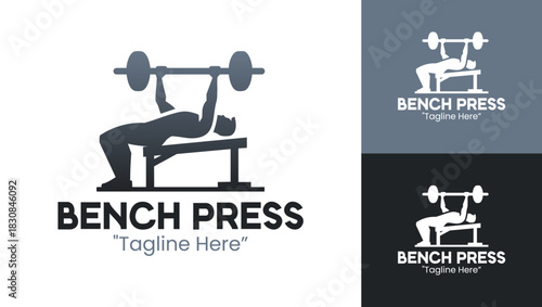 Bench Press Logo Strong Modern Identity