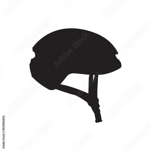 Tactical helmet silhouette. Rugged helmet side view for tactical, military style or heavy duty protective gear. Clean vector silhouette.