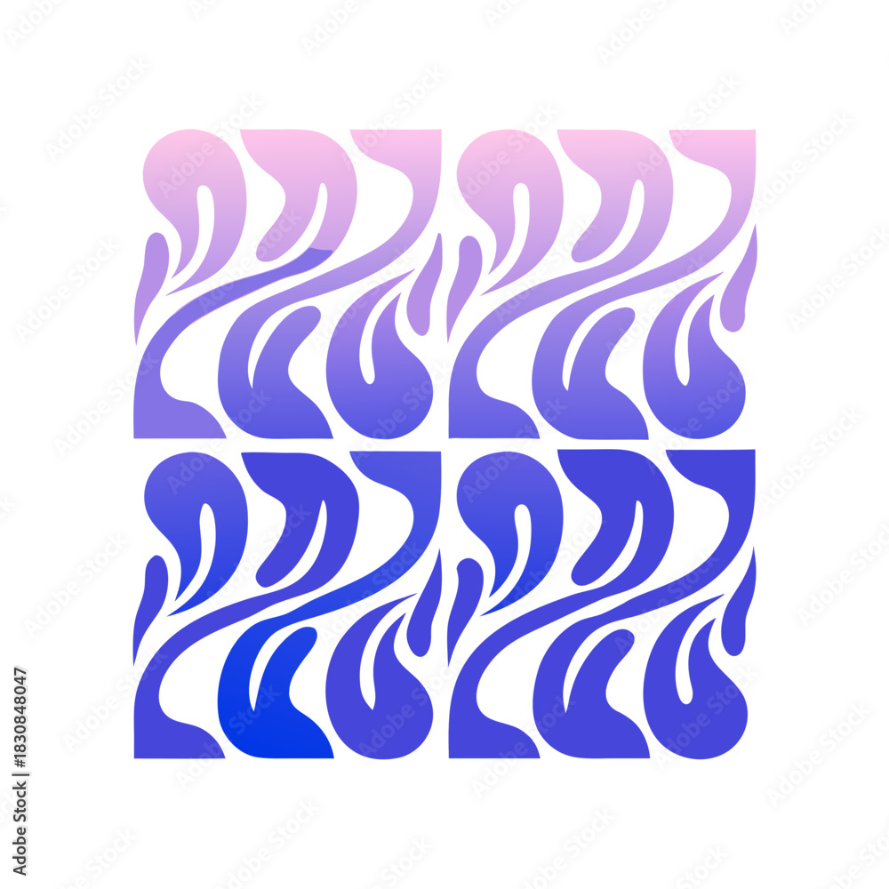 Obraz premium Abstract flowing shapes gradient pink to blue background