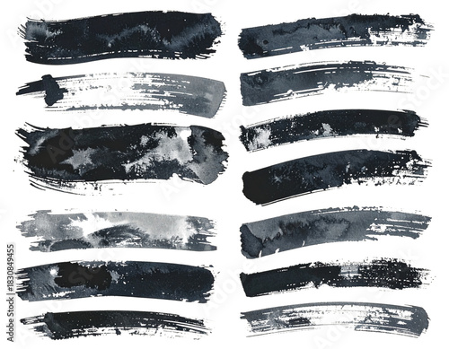 Hand-drawn brush stroke set 