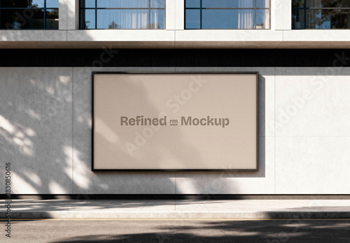 Outdoor Wall Facade Advertising Mockup