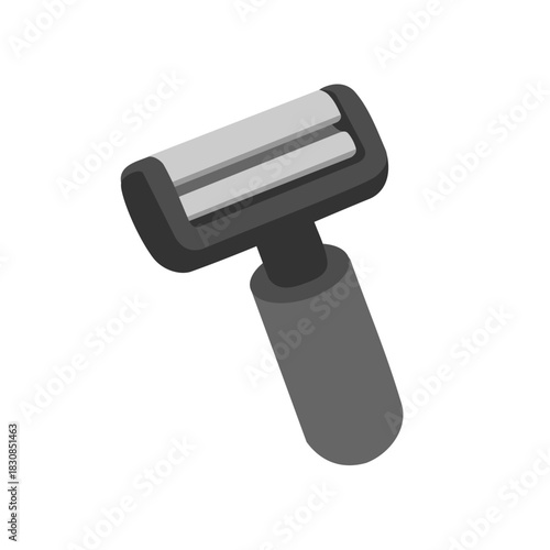 Safety manual shaving razor colored doodle vector illustration. Isolated on white background