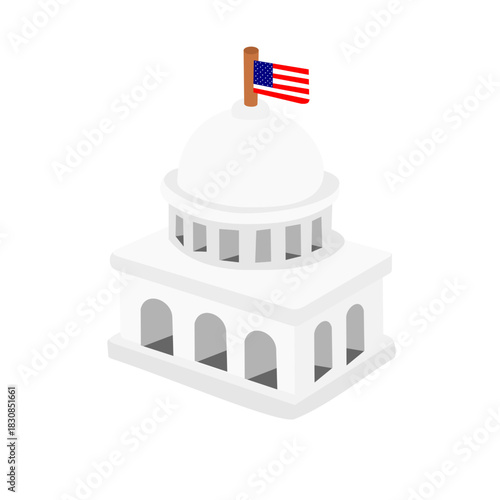 The White House, the U.S. presidential election, the American flag, and important landmark buildings.