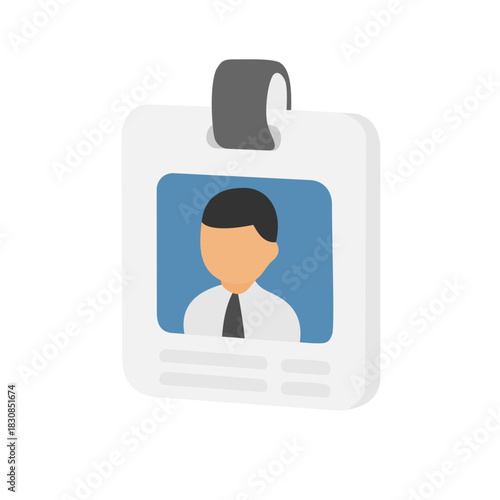 Press card 3D vector icon. Modern style sign for mobile concept and web design. Id card badge simple line vector icon. Identity badge 3D vector icon free to edit. User badge, employee symbol mockup.
