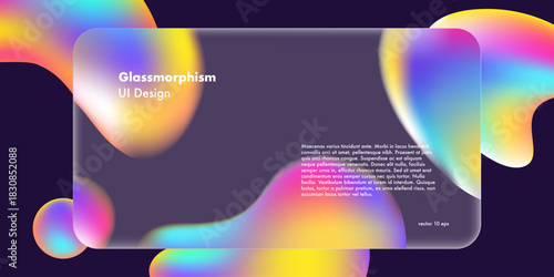 Abstract glassmorphism banner featuring smooth transparent overlay, colorful soft gradients and rounded shapes for contemporary UI, website and graphic projects